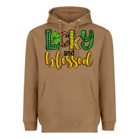 Toasted Coconut St. Patrick's Lucky and blessed Heavyweight Hoodie - OliviaCreatesArt
