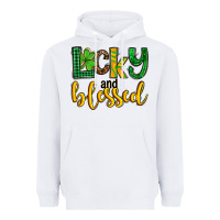 White St. Patrick's Lucky and blessed Heavyweight Hoodie - OliviaCreatesArt