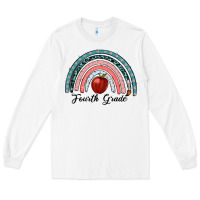 White fourth grade rainbow Long Sleeve Tee - RanaPortraitStore