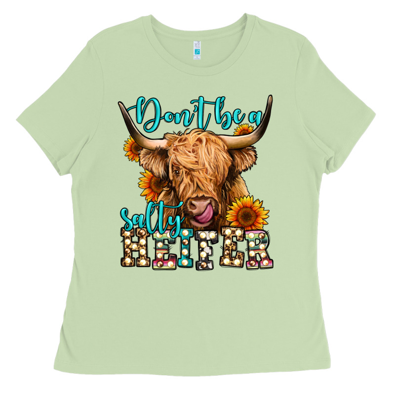 Don't Be A Salty Heifer Long Haired Cow Ladies Tee by Jasminsmagicworld | Teevron