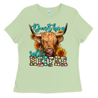 Matcha don't be a salty heifer long haired cow Ladies Tee - Jasminsmagicworld