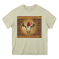 Mossy bull skull flowers glitter and leopard Heavy Core Tee - Artiststas