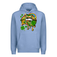 Colony Blue St. Patrick's Day lips Premium Hoodie - HowdyJamesFarm