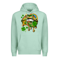 Seafoam St. Patrick's Day lips Premium Hoodie - HowdyJamesFarm