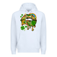 White St. Patrick's Day lips Premium Hoodie - HowdyJamesFarm