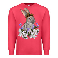 Cardinal Easter Day Flowers bunny Premium Sweatshirt - OliviaCreatesArt