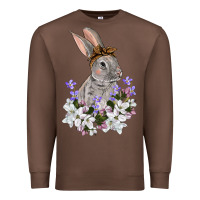 Chestnut Easter Day Flowers bunny Premium Sweatshirt - OliviaCreatesArt
