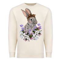 Sandshell Easter Day Flowers bunny Premium Sweatshirt - OliviaCreatesArt