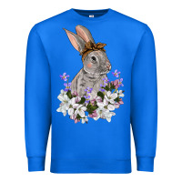 True Royal Easter Day Flowers bunny Premium Sweatshirt - OliviaCreatesArt