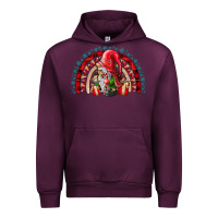 Mauve Wine Christmas Gnome Urban Hoodie - CowhideDigitalArt