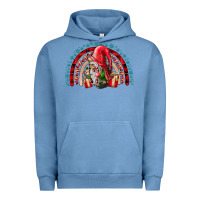Pigment Pebble Blue Christmas Gnome Urban Hoodie - CowhideDigitalArt