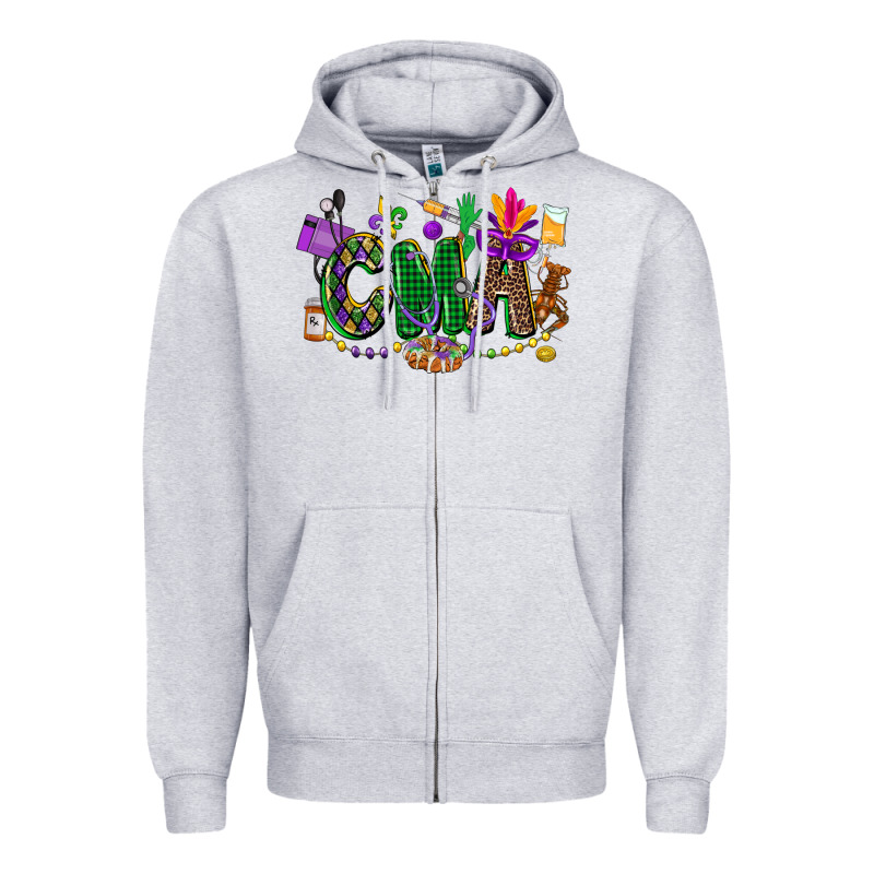 Cma Mardi Gras Cowgirl Zipper Hoodie by CowGirlArtShop | Teevron