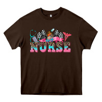 Chocolate Brown nurse with race and  equipment Heavy Core Tee - AdoDesignShop