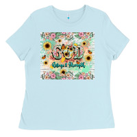 Baby Blue god is my refugee and strength Ladies Tee - NancyCooperArtShop