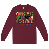 Burgundy christmas spirit activate Long Sleeve Tee - Jasminsmagicworld