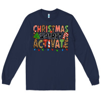 Navy christmas spirit activate Long Sleeve Tee - Jasminsmagicworld