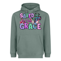 Sage Easter Day Saved by his grace Heavyweight Hoodie - OliviaCreatesArt