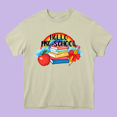 Hello Pre School Heavy Core Tee Designed By Adodesignshop