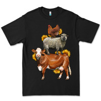 Black farm animals stack Premium Tee - LillyAllenDesigns
