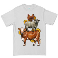 Dove Grey farm animals stack Premium Tee - LillyAllenDesigns