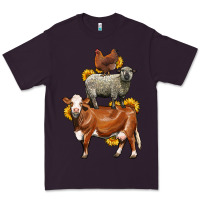 Plum farm animals stack Premium Tee - LillyAllenDesigns