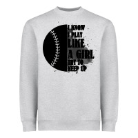 Heather Grey I Know I Play Like A Girl Try To Keep Up Heavyweight Sweatshirt - Bettercallsaul