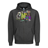 Charcoal Heather cna mardi gras certified nursing assistant Zipper Hoodie - CowGirlArtShop