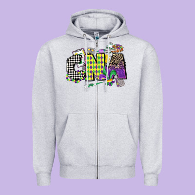 Cna Mardi Gras Certified Nursing Assistant Zipper Hoodie Designed By Cowgirlartshop