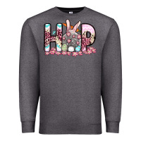 Charcoal Heather Easter Day Hop bunny Premium Sweatshirt - OliviaCreatesArt