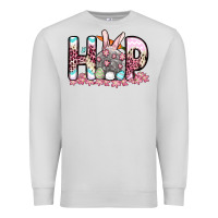 Dove Grey Easter Day Hop bunny Premium Sweatshirt - OliviaCreatesArt