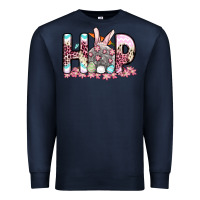 Navy Easter Day Hop bunny Premium Sweatshirt - OliviaCreatesArt