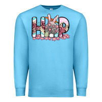 Ocean Blue Easter Day Hop bunny Premium Sweatshirt - OliviaCreatesArt