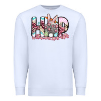 White Easter Day Hop bunny Premium Sweatshirt - OliviaCreatesArt
