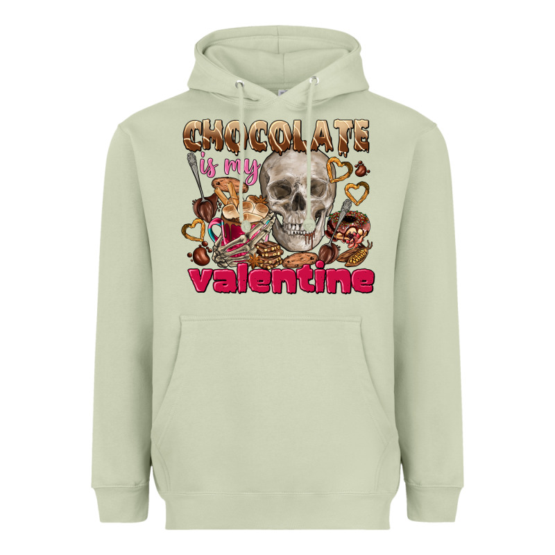 Skull Chocolate Is My Valentine Heavyweight Hoodie by FaDigitalArtStudio | Teevron