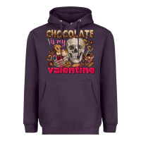 Plum Skull chocolate is my Valentine Heavyweight Hoodie - FaDigitalArtStudio