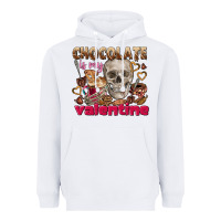 White Skull chocolate is my Valentine Heavyweight Hoodie - FaDigitalArtStudio