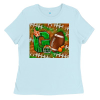 Baby Blue go american football leopard Ladies Tee - NancyCooperArtShop