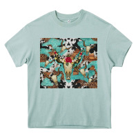 Arona bull skull flowers cowhides and leopard Heavy Core Tee - Artiststas