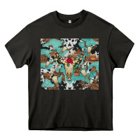Asphalt bull skull flowers cowhides and leopard Heavy Core Tee - Artiststas