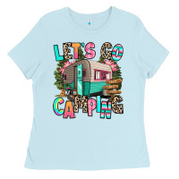 Baby Blue let's go camping Ladies Tee - RanaPortraitStore