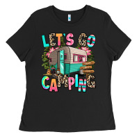 Black let's go camping Ladies Tee - RanaPortraitStore