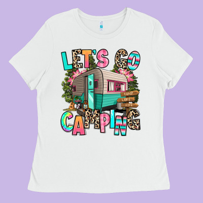 Let's Go Camping Ladies Tee Designed By Ranaportraitstore