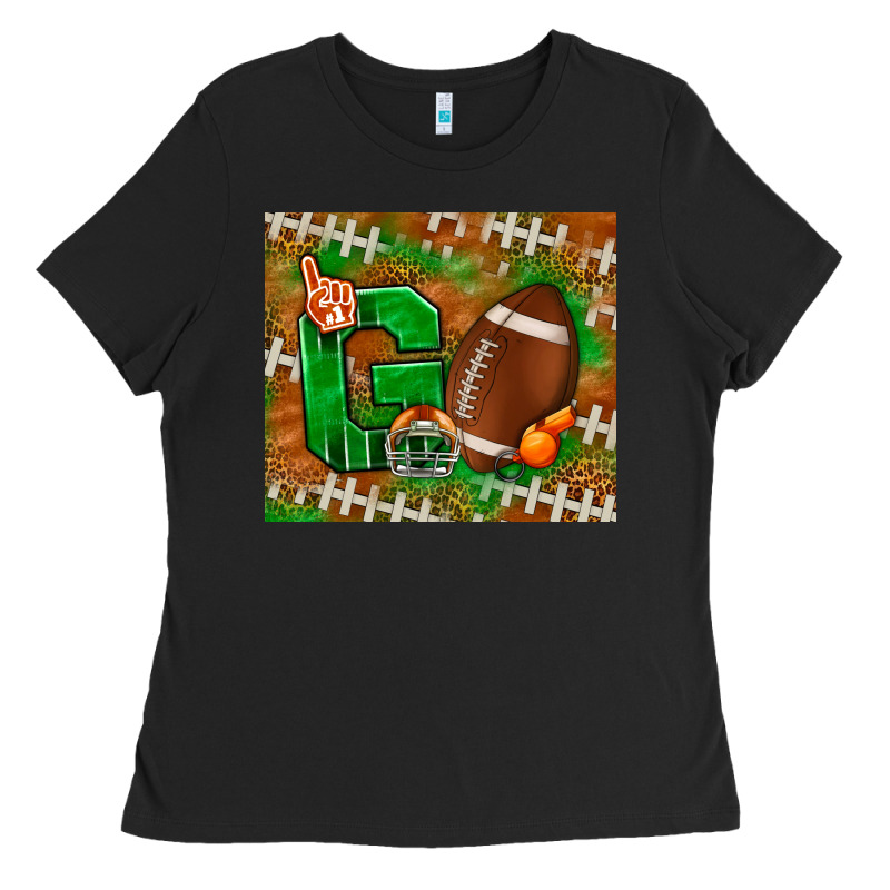 Go American Football Leopard Ladies Tee by NancyCooperArtShop | Teevron