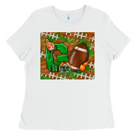 White go american football leopard Ladies Tee - NancyCooperArtShop