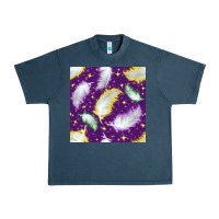 Midnight Navy Mardi Gras Feathers seamless pattern Urban Heavy Tee - BundleAndBundleShop