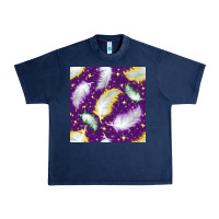 Navy Mardi Gras Feathers seamless pattern Urban Heavy Tee - BundleAndBundleShop