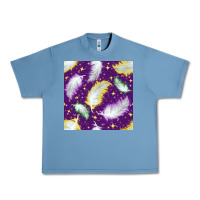 Pebble Blue Mardi Gras Feathers seamless pattern Urban Heavy Tee - BundleAndBundleShop