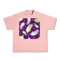 Salmon Mardi Gras Feathers seamless pattern Urban Heavy Tee - BundleAndBundleShop