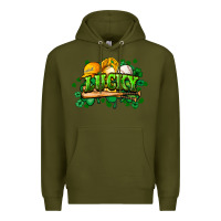 Army Green St. Patrick's Day Baseball Premium Hoodie - HowdyJamesFarm