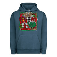 Pigment Midnight Navy Ho Ho Ho Gnomes Urban Hoodie - CowhideDigitalArt